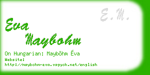 eva maybohm business card